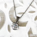 Handcrafted Elegant Round Cut White Diamond Solitaire Pendant