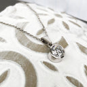 Handcrafted Elegant Round Cut White Diamond Solitaire Pendant