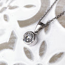 Handcrafted Elegant Round Cut White Diamond Solitaire Pendant