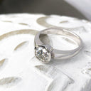 Handcrafted Dazzling Solitaire White Diamond Ring