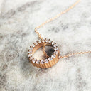 Rose Gold and White Diamond Halo Pendant