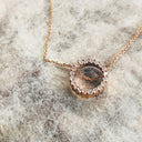 Rose Gold and White Diamond Halo Pendant