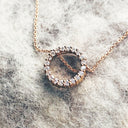 Rose Gold and White Diamond Halo Pendant