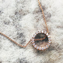 Rose Gold and White Diamond Halo Pendant