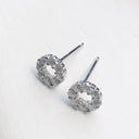 White Diamond Halo Studs