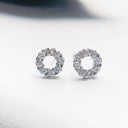 White Diamond Halo Studs