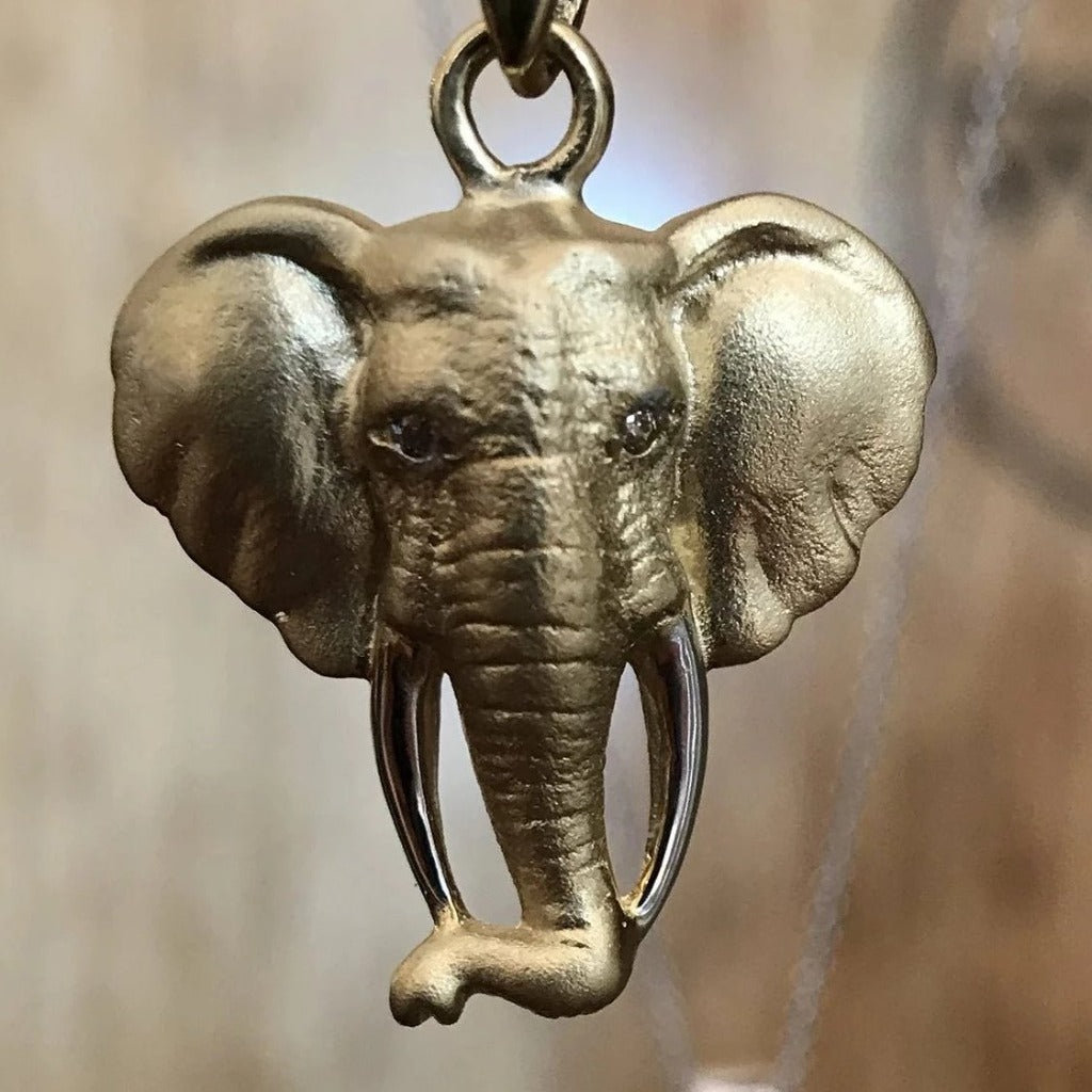 Two-tone Gold Elephant Pendant