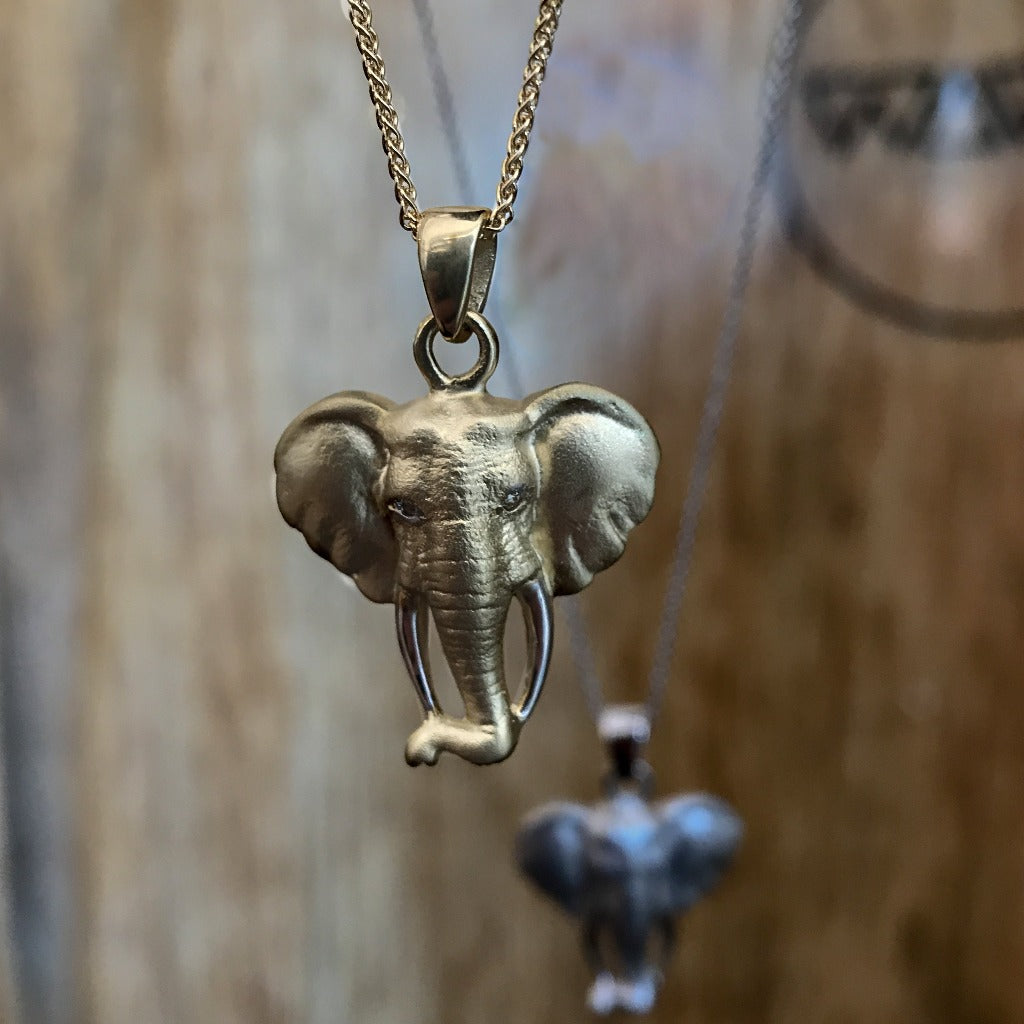 Two-tone Gold Elephant Pendant