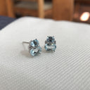 Oval Aquamarine and Diamond earrings