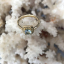 Cushion Cut Aquamarine, Diamond and Gold Ring