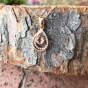 Pear cut Morganite, Diamond and Rose Gold Drop Pendant and Chain