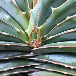 Raindrop Morganite and Rose Gold Pendant