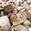 Double Hoop Bezel Set Morganite Earrings