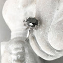 Oval Cut Black Diamond Ring