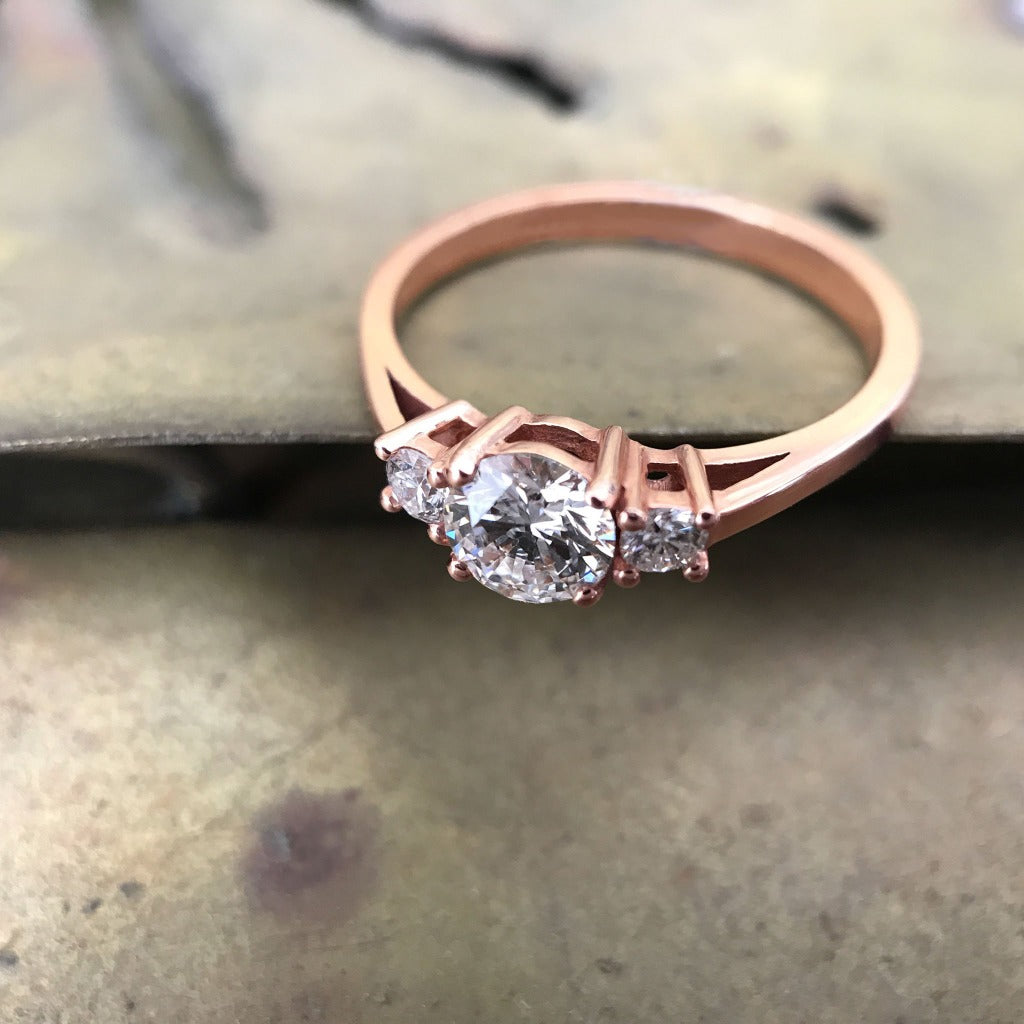 Trilogy Rose Gold Diamond Ring