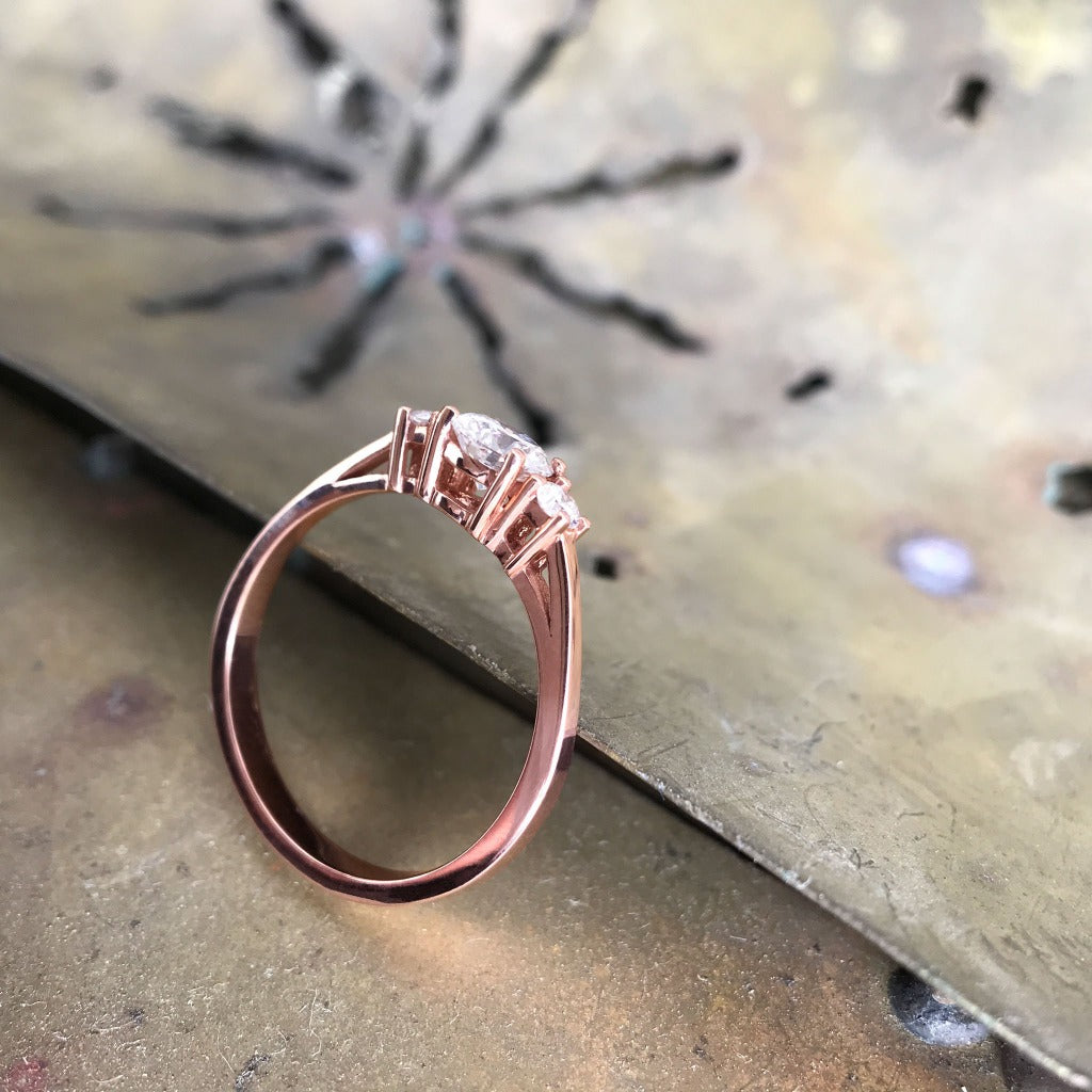 Trilogy Rose Gold Diamond Ring