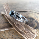 Black Diamond and White Gold Ring