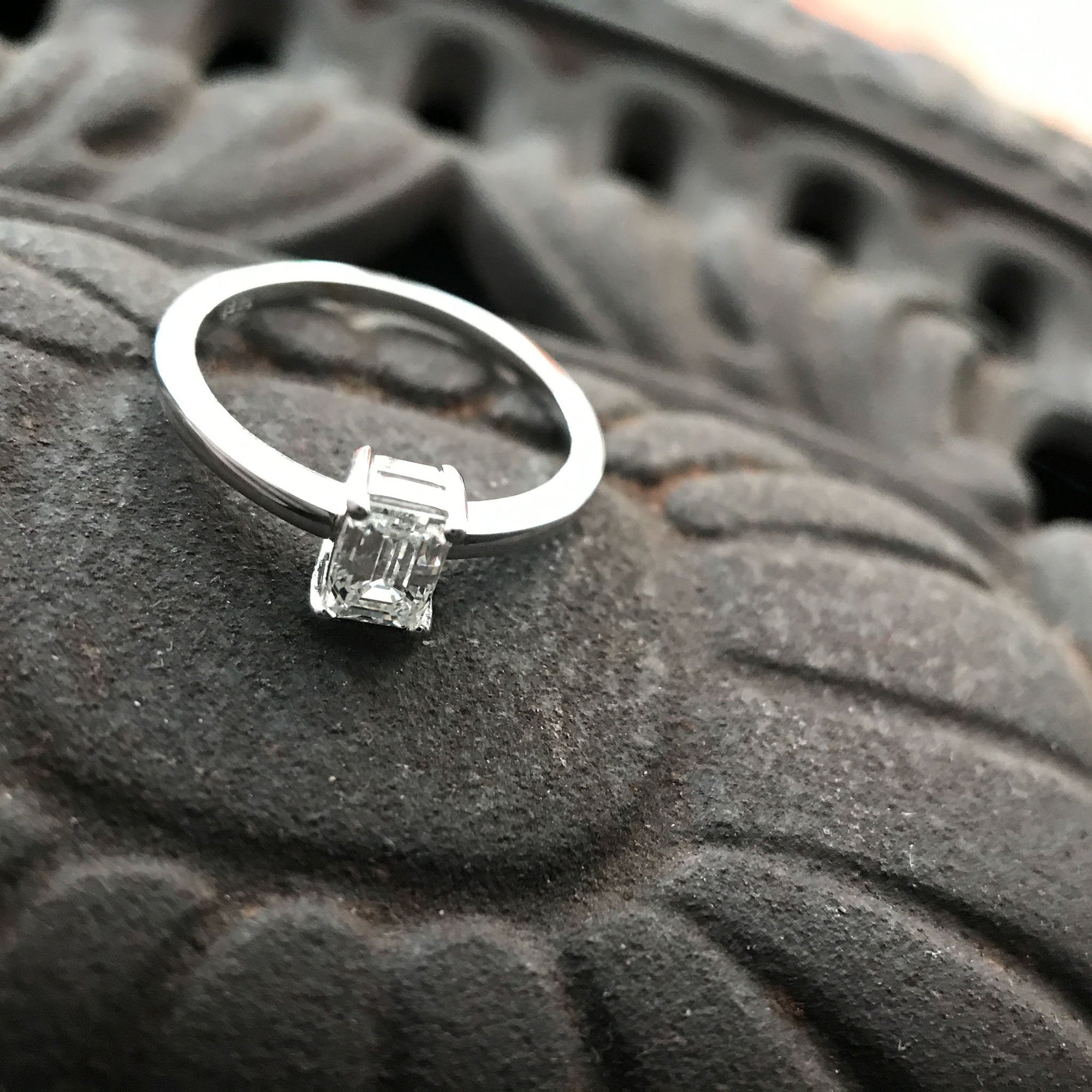 Handcrafted Emerald Cut Diamond Ring