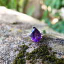 Pear Cut Amethyst Ring with Diamond Accents
