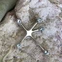 Blue Topaz and White Gold Southern Cross Pendant