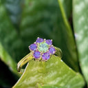 Amethyst and Peridot Flower Ring