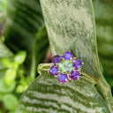 Amethyst and Peridot Flower Ring