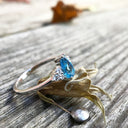 Pear Cut Topaz Ring with Diamond Trilogy Accents