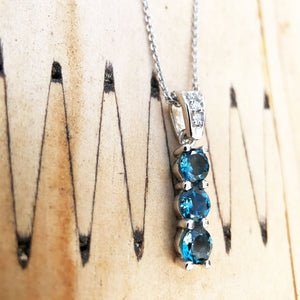 Eternal Promise London Blue Topaz and Diamond Pendant