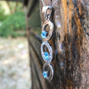 Blue Topaz and Diamond Circle Pendant