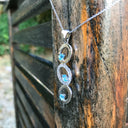 Blue Topaz and Diamond Circle Pendant