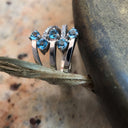 Multiband Topaz, Diamond and White Gold Ring