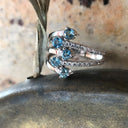 Multiband Topaz, Diamond and White Gold Ring