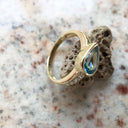 Pear Cut Topaz with Diamond Pavé Band Accent Ring