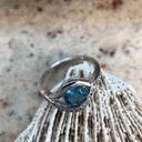 Round Cut Topaz and Pavé Diamond Ring