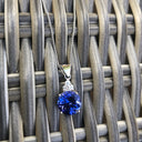 Handcrafted Tanzanite with Trilogy Diamond Accent Pendant