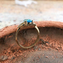 Pear Cut Topaz and Diamond Open Shoulder Ring