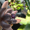 Solitaire Rhodolite Garnet Cushion Cut Ring