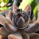 Solitaire Rhodolite Garnet Cushion Cut Ring