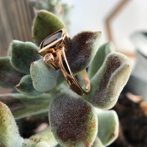 Garnet and Diamond Rose Gold ring