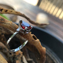 Pear Cut Garnet and Diamond Ring