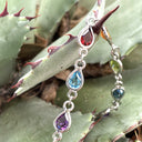 Rainbow Pear Bezel Set Bracelet