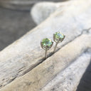 Round Cut Peridot Studs