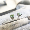 Round Cut Peridot Studs
