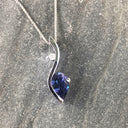 Pear Cut Tanzanite and Diamond Wave Pendant