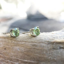 Round Cut Peridot Studs
