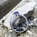 Contemporary Tanzanite Solitaire Ring in a Half Tube Setting