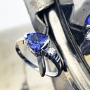 Trilliant Cut Tanzanite with Singular Diamond Accent ring