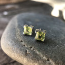 Peridot Square Cut Studs