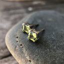 Peridot Square Cut Studs