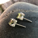 Peridot Square Cut Studs